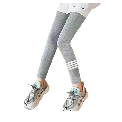 Calza Niña Gris Claro Algodón y Lycra Jump Kids