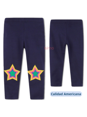 Imagen 2 del producto Calzas Niña Azul Oscuro Estrella De Colores Jump Kids 100% Algodón