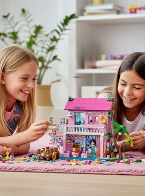 Imagen 1 del producto Set De Bloques Didácticos Juguete para Niña Casa de Muñecas 474 Piezas