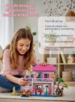 Imagen 2 del producto Set De Bloques Didácticos Juguete para Niña Casa de Muñecas 474 Piezas