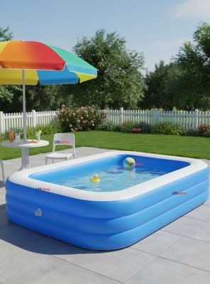 Piscina Inflable Rectangular 210x140x60 CM de Color Azul