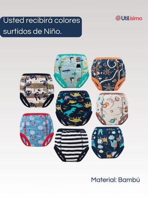 Imagen 2 del producto Pack 12 Calzón Calzoncillo Entrenamiento Algodón Absorbente Transpirable Cintura Elástica