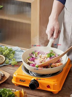 Cocina Eléctrica Portátil 1 Plato 1000W de Potencia Naranja R