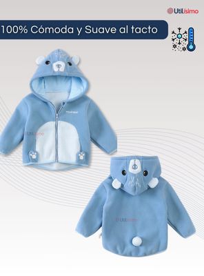 Imagen 2 del producto Chaqueta Polar Manga Larga Con Capucha Niña Y Niño Azul Jump Kids.