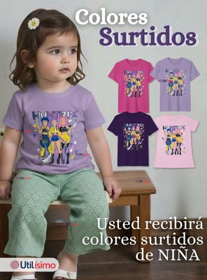 Imagen 2 del producto Polera Huntrix 100% Algodón Manga Corta Niña HUNTR/X Demon Hunters Rumi Mira Zoey