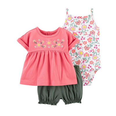 Set 3 Piezas Bebé Niña Flores del Campo Tedmimak