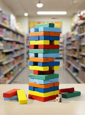 Jenga Juego De Mesa 48 Piezas Multicolor Madera Original