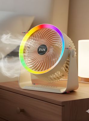Imagen 1 del producto Mini Ventilador De Mesa Color Beige Silencioso Portátil Recargable USB