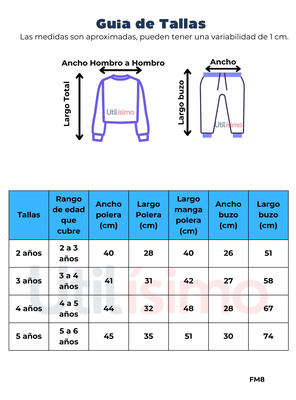 Imagen 2 del producto Set 2 piezas Conjunto Buzo Poleron Niña de 2 a 5 años 100% Algodón Queen Butterfly