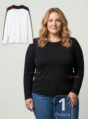 Imagen 1 del producto Camiseta Polera Polar Primera Capa Manga Larga de Color Surtidos Mujer