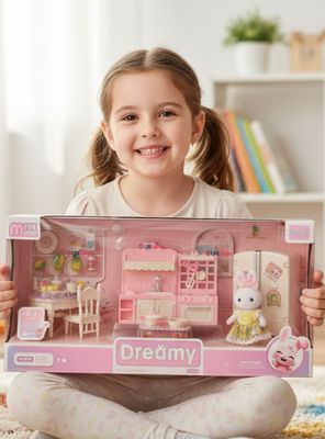 Imagen 1 del producto Set de Cocina y Comedor Muñeca Conejita Juguete para Niña