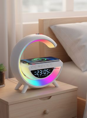 Lámpara Inteligente De Mesa con Luces Bluetooth Cargador Reloj