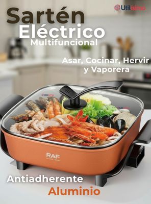 Imagen 2 del producto Sartén Eléctrico Multifuncional y Antiadherente 1350W Potencia