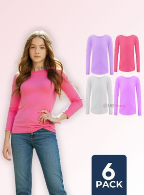 Pack 6 Camiseta cuello Redondo Polar NIña juvenil Colores Surtidos