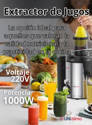 Imagen 2 del producto Extractor Exprimidor de Jugos Eléctrico Frutas y Verduras 1000W de Potencia 600 ML