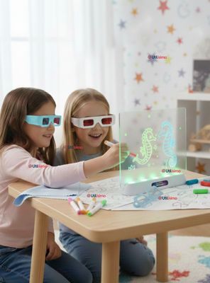 Pizarra Mágica con Luz Led 3D Niño o Niña con Plantillas de Dibujos