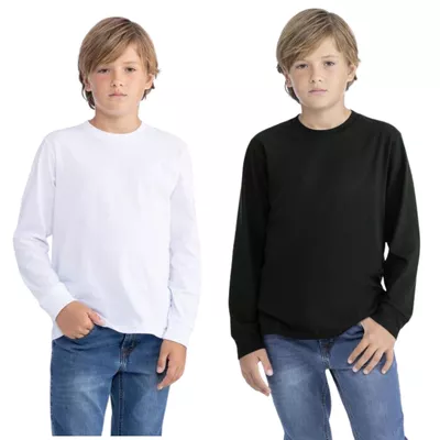 Pack 4 Camisetas Algodón Primera Capa Niño Cuello Redondo