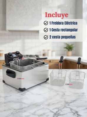 Imagen 2 del producto Freidora Aceite Eléctrica Capacidad 5 Litros 2000W Acero Inoxidable