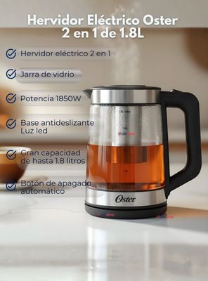 Imagen 2 del producto Hervidor Eléctrico Oster , 2 en 1, Capacidad 1.8 L BVSTKT5803B052