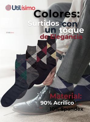 Imagen 2 del producto Pack 3 Pares Calcetines Acrílico de Vestir Hombre Rombos Surtidos