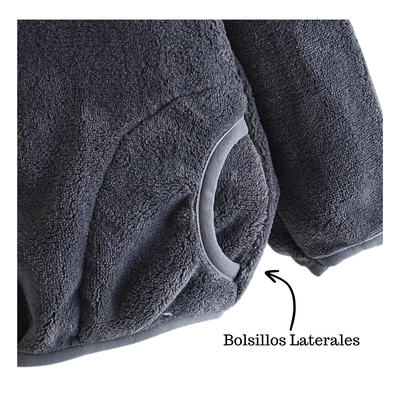 Imagen 2 del producto Chaqueta Polar Con Cierre y Bolsillos Unisex  Gris Oscuro Jump Kids