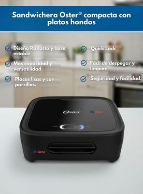 Imagen 2 del producto Sandwichera Oster® compacta platos hondos Negro CKSTSM400 