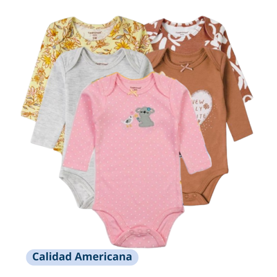 Imagen 2 del producto Set 5 Bodies Niña Manga Larga Tedmimak Surtido
