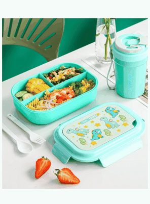 Imagen 1 del producto Fiambrera Contenedor 1100 Ml Táper Hermético + Vaso Plástico Infantil