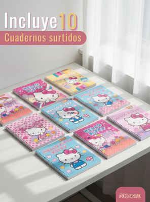 Imagen 2 del producto Pack 10 Cuadernos Universitarios Hello kitty 100 Hojas Proarte Diseños Surtidos