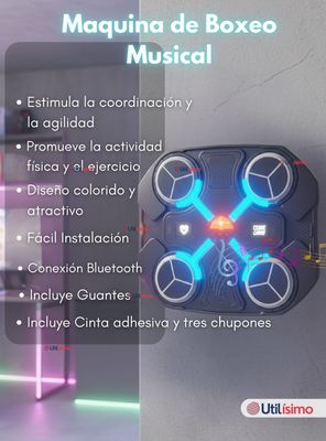 Imagen 2 del producto Maquina De Boxeo Musical Para Niños con Bluetooth Entrenamiento Inteligente