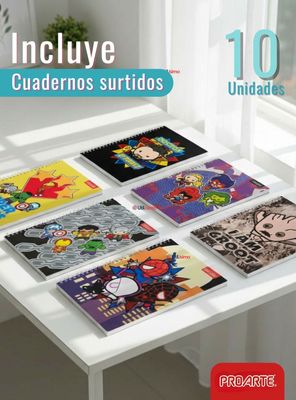 Imagen 2 del producto Pack 10 Cuadernos Universitarios Marvel Heroes de 100 Hojas Proarte Diseño Surtido