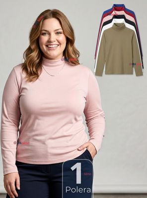 Imagen 1 del producto Camiseta Polera Bambú Primera Capa Cuello Beatle Manga Larga Colores Surtidos Mujer