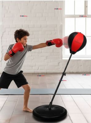 Imagen 1 del producto Set de Boxeo Punching Ball con Altura Ajustable Guantes y Bomba para Niños