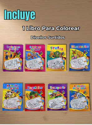 Imagen 2 del producto Libro Para Colorear Pintar Educativo Con Stickers Diseños Surtidos para Niños