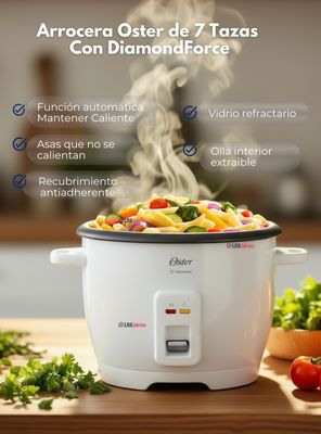 Imagen 2 del producto Arrocera Oster de 7 Tazas, con DiamondForce, CKSTRCB7DFWHT Color Blanco