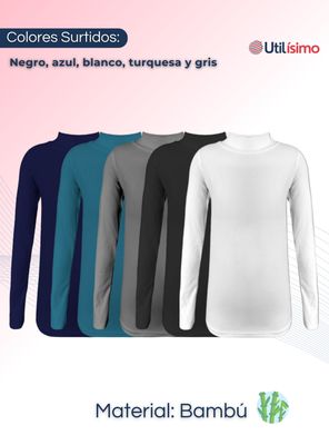 Imagen 2 del producto Pack 6 Camisetas Polera Beatle Bambú Niña Primera Capa