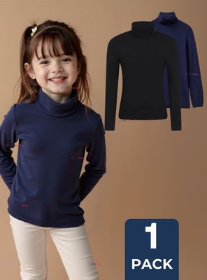 Camiseta Beatle Bambú Escolar Primera Capa Niña Polera Azul y Negro
