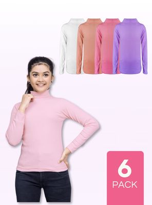 Pack 6 Camisetas Polera Bambú Beatle Niña Primera Capa