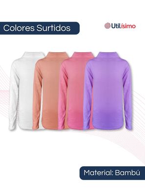 Imagen 2 del producto Pack 6 Camisetas Polera Bambú Beatle Niña Primera Capa