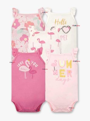 Pack 5 Bodys Niñas Sin Manga Tedmimak 100% Algodón Hello princess