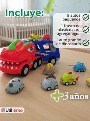 Imagen 2 del producto Camión Dinosaurio Con Música Luces y Función de Spray más 8 Mini Coches