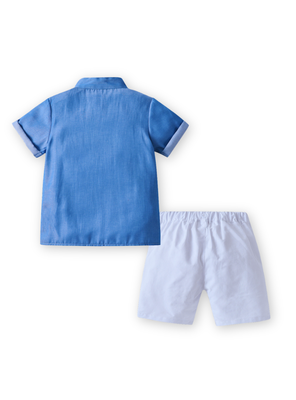Imagen 2 del producto Conjunto de Vestir Niño Camisa Manga corta y Pantalón corto 9 meses a 4 años Blue Set
