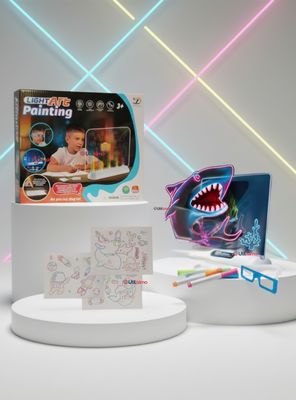 Pizarra Mágica con Luz Led 3D Niño o Niña con Plantillas de Dibujos y Accesorios