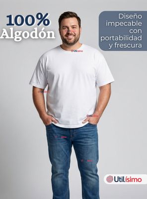 Imagen 2 del producto Camiseta Polera 100% Algodón Básica Lisa Elástica para Hombre en Colores Surtidos