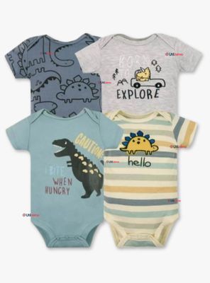 Pack 4 Bodys Niño Manga Corta Tedmimak 100% Algodón Ready for Fun