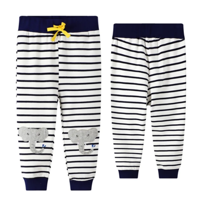 Pantalon Buzo Niño 100% Algodón Rayas Elefante Jump Kids