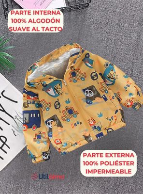 Imagen 2 del producto Cortaviento Impermeable Chaqueta Estampado Niño Y Bebé Jump Kids Yellow Panda