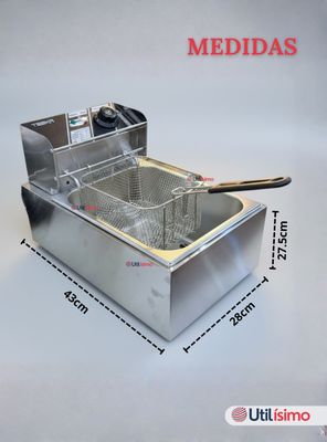 Imagen 2 del producto Freidora Aceite Eléctrica 5 Litros 2000W Acero Inoxidable