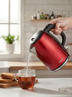 Imagen 1 del producto Hervidor eléctrico Oster® acero inoxidable 1.7 lt BVSTKT673CR Color Rojo