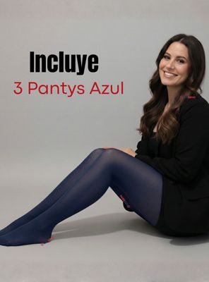 Imagen 2 del producto Pack 3 Pantys Semitransparentes Elasticadas Oficina Color Azul